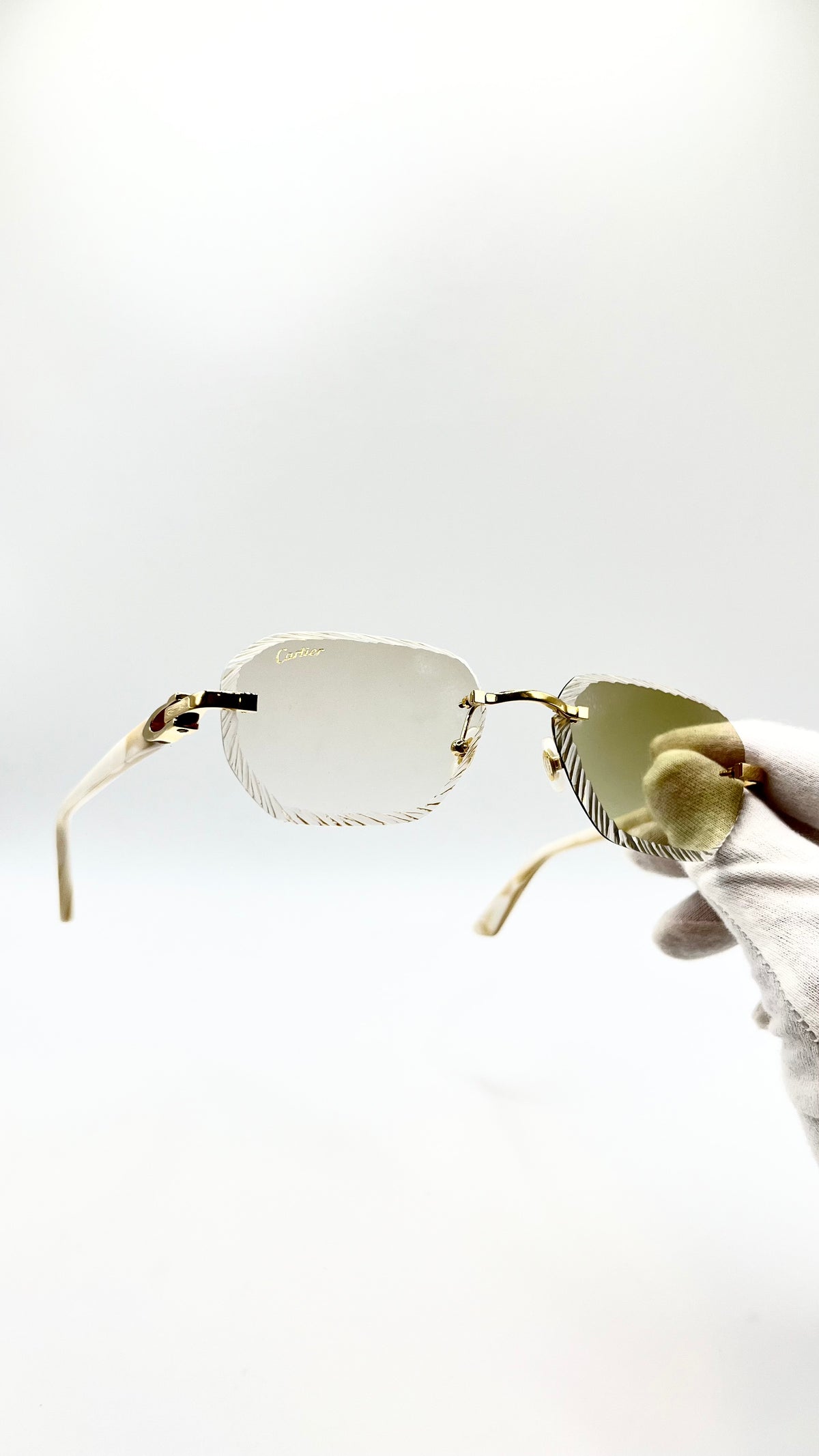 Cartier C Décor Acetat Beige/Gold +Diamond Cut & Gravur