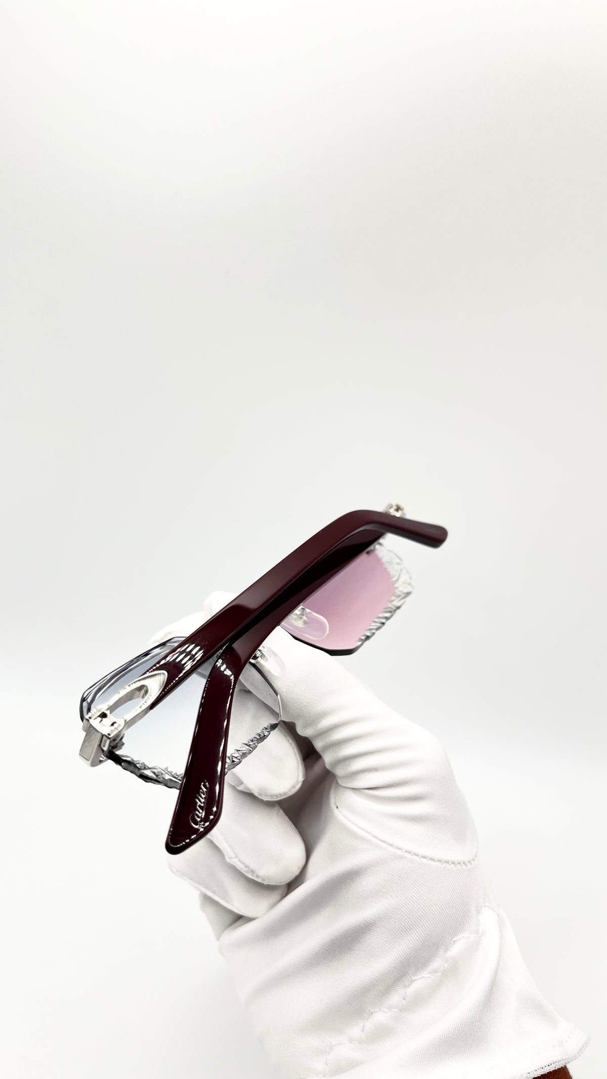 Cartier C Décor Acetat Bordeaux +Diamond Cut & Gravur