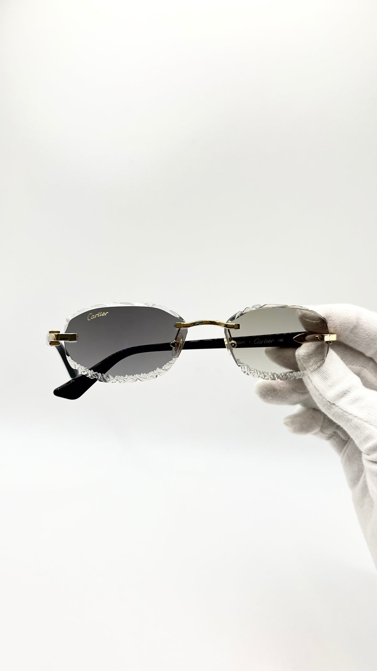 Cartier C Décor Acetat Schwarz +Diamond Cut & Gravur