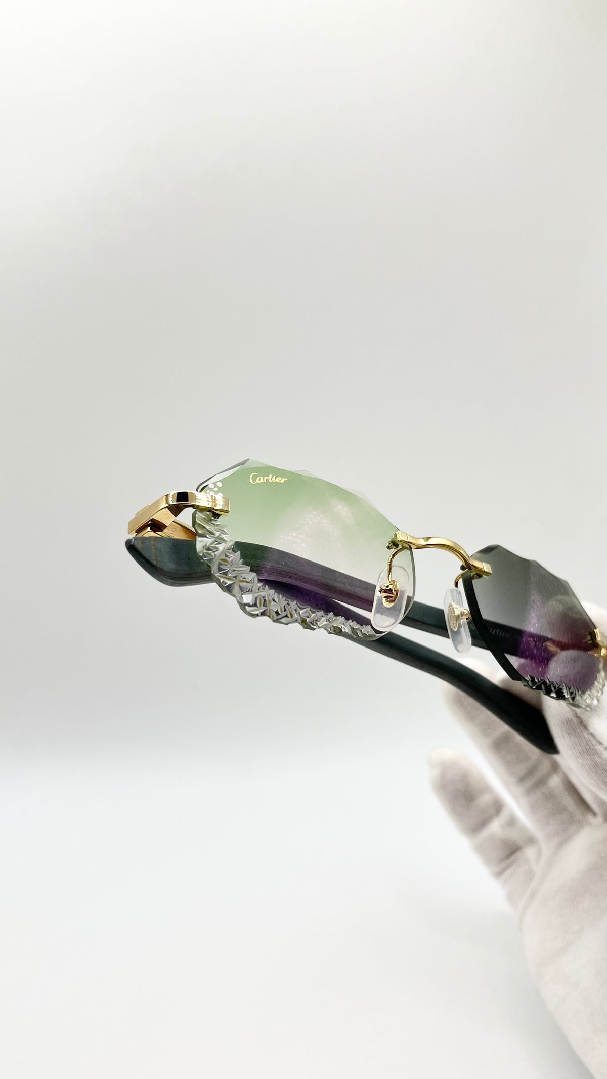 Cartier C Décor Grünes Holz +Diamond Cut & Gravur
