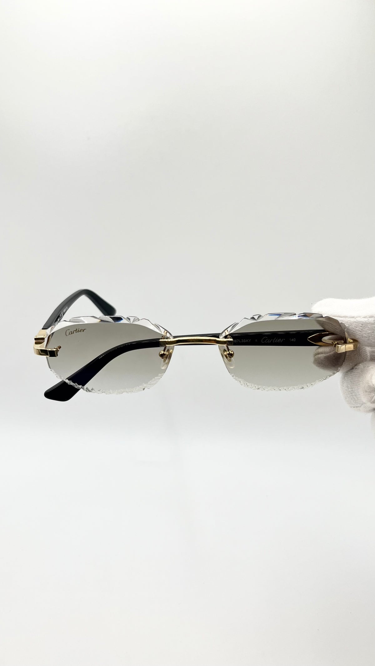 Cartier C Décor Acetat Schwarz +Diamond Cut & Gravur