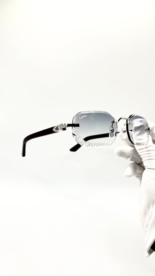 Cartier C Décor Acetat Bordeaux +Diamond Cut & Gravur