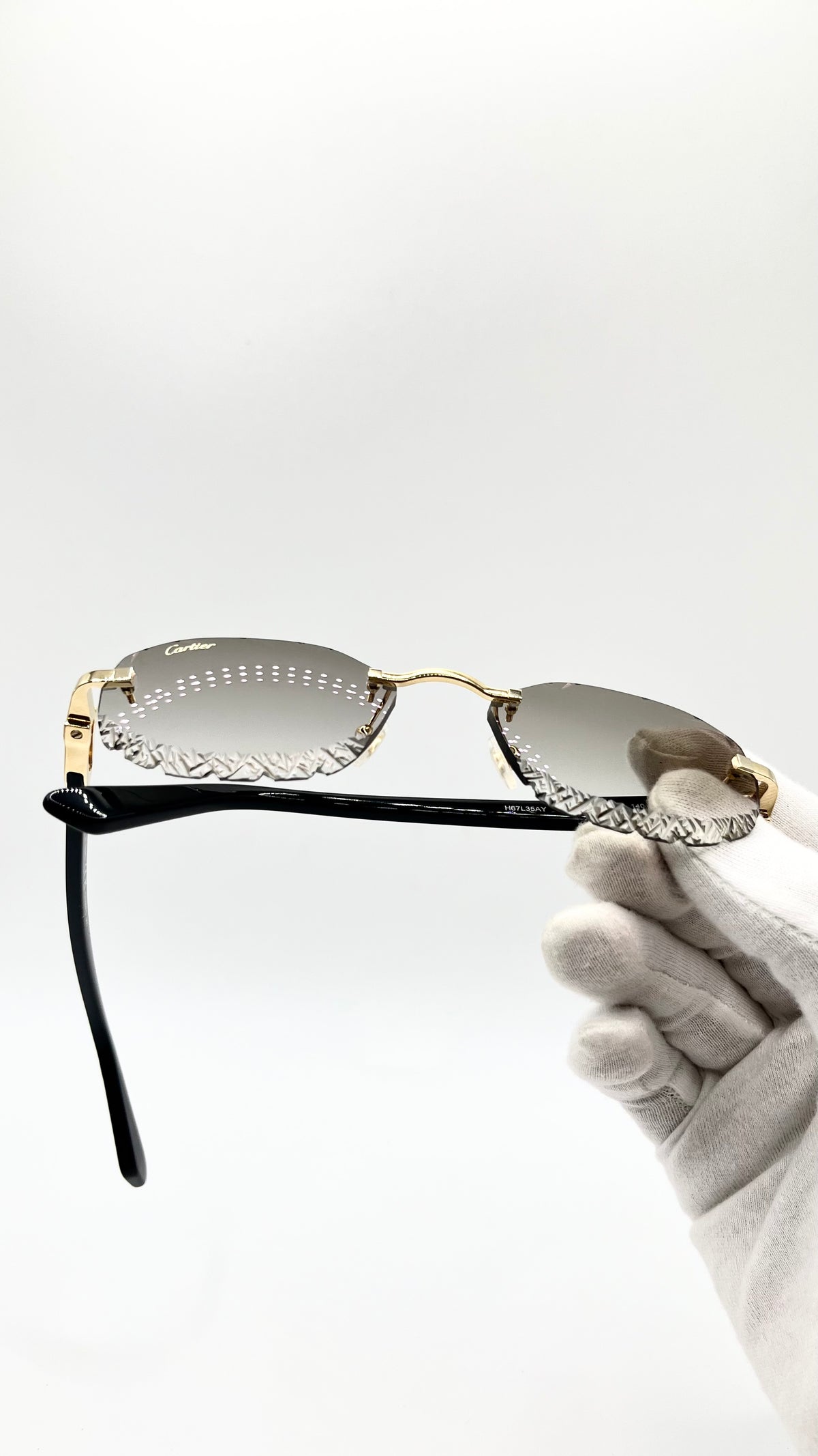 Cartier C Décor Acetat Schwarz +Diamond Cut & Gravur