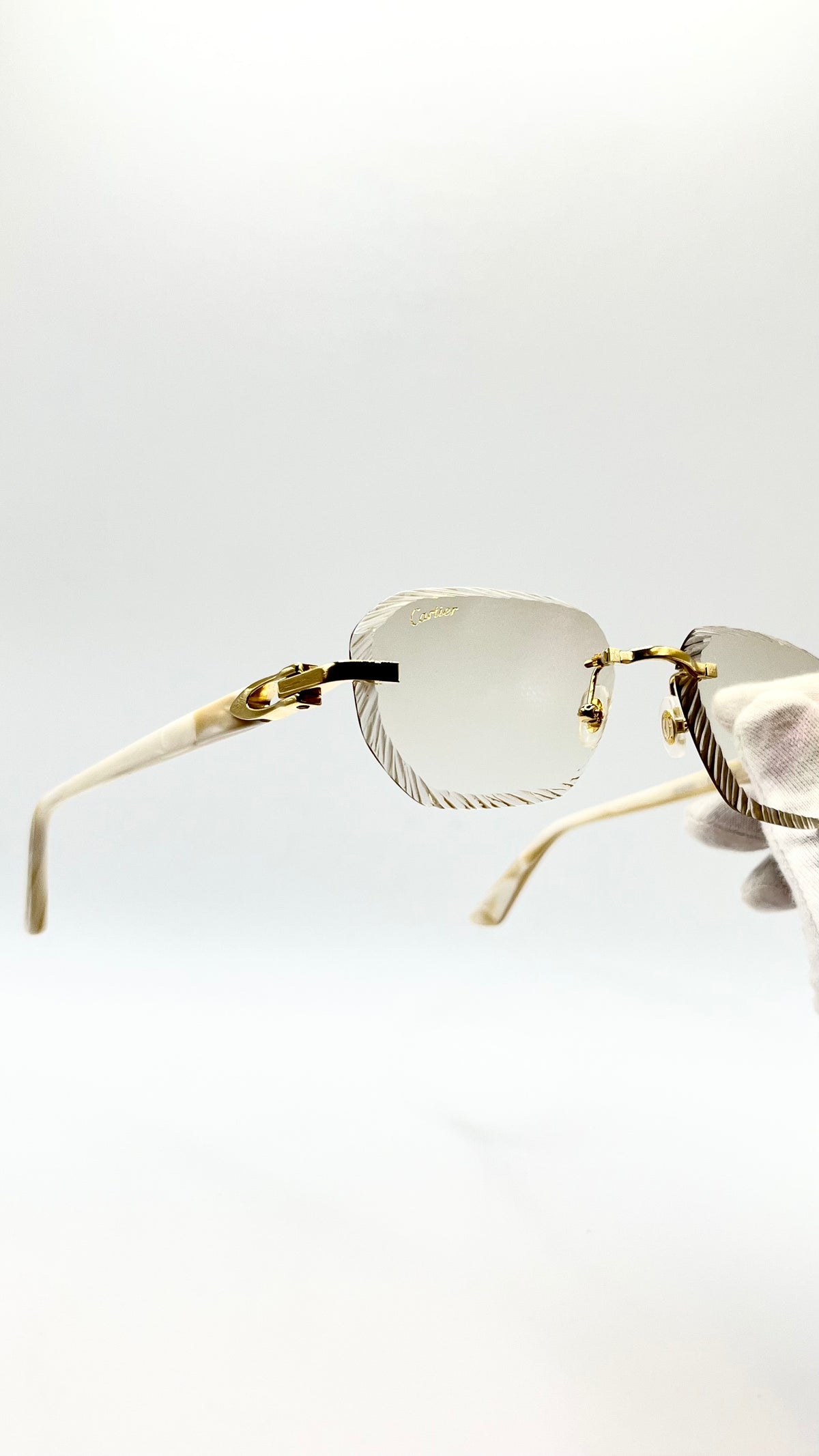 Cartier C Décor Acetat Beige/Gold +Diamond Cut & Gravur