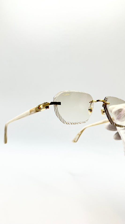 Cartier C Décor Acetat Beige/Gold +Diamond Cut & Gravur