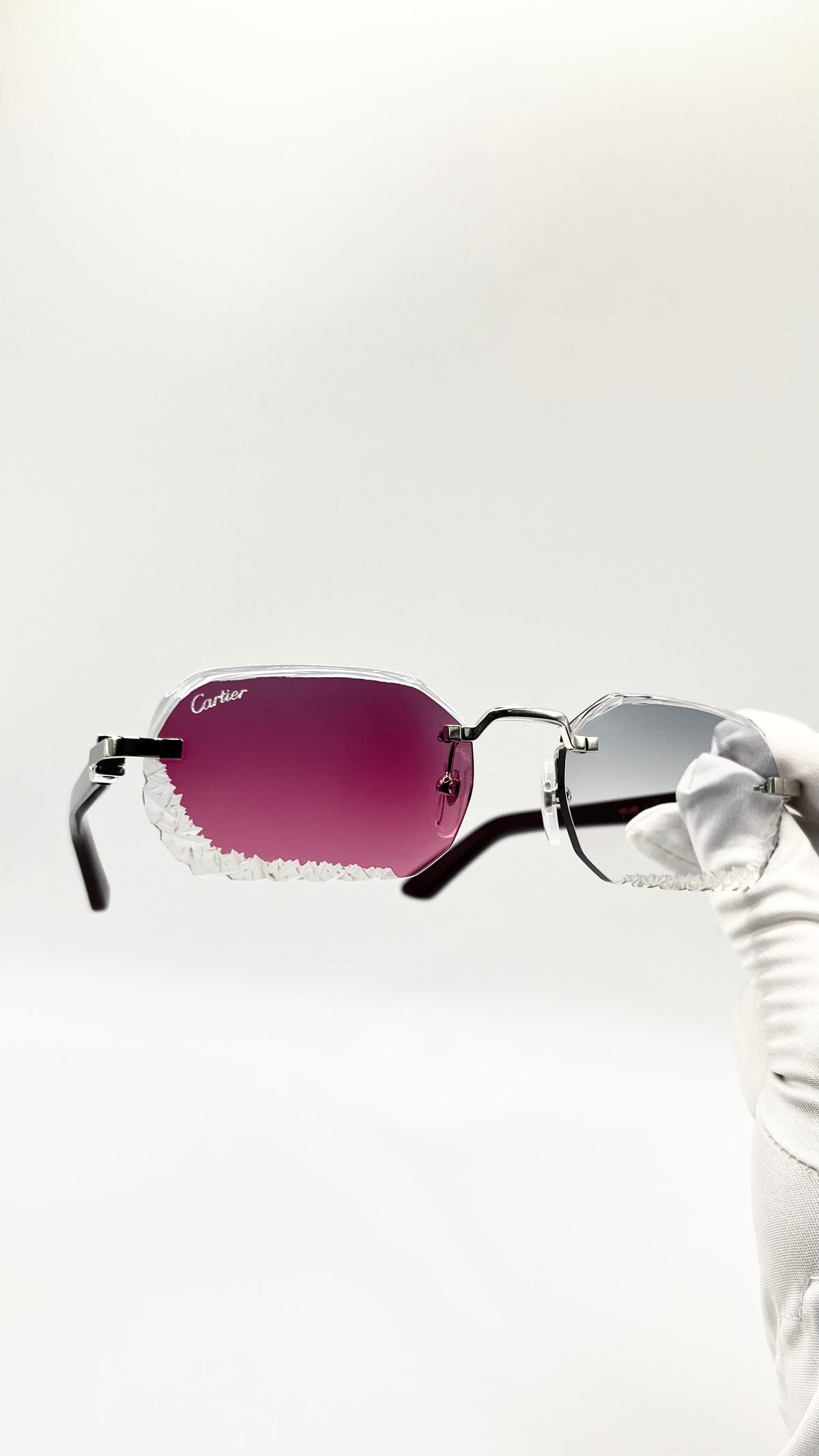Cartier C Décor Acetat Bordeaux +Diamond Cut & Gravur